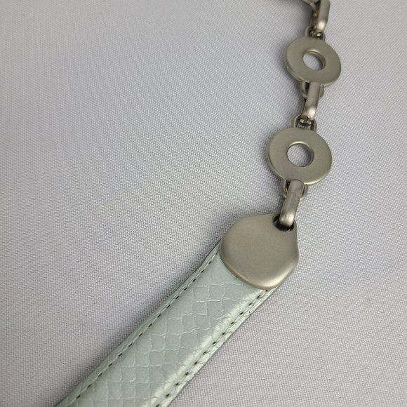 Kudos Leather Silver Metallic Belt Size 26 - Picture 4 of 9